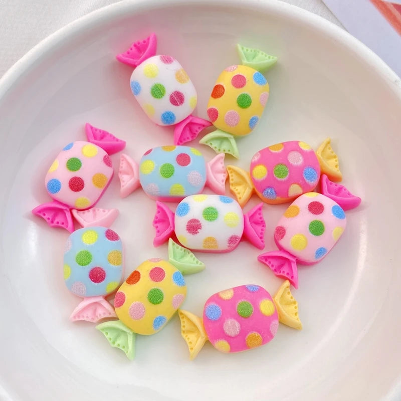 20Pcs New Cute Resin Candy, Lollipop Series Flat Back Scrapbooking DIY Jewelry Craft Decoration Accessories