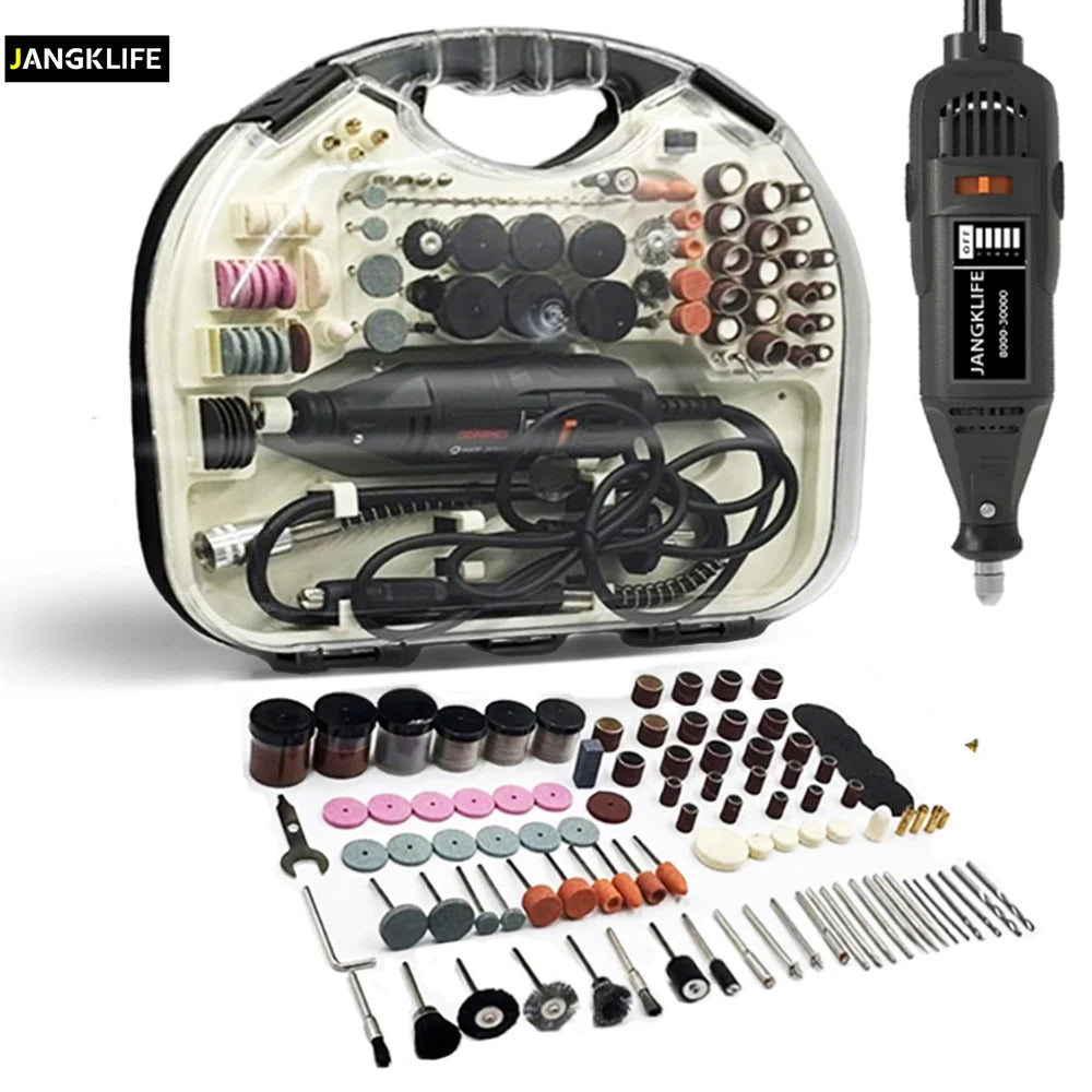 JANGKLIFE 110V 220V Power Tools Electric Mini Drill Die Grinder Engraver Polisher with Rotary Tools Set Kit For 3000 4000