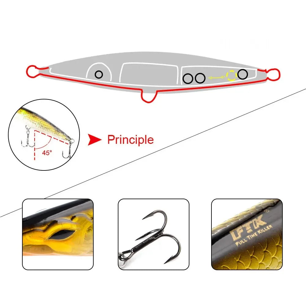 Teknik Fishing Lure 2024 Floating Pencil Bait 90/110/130mm Stickbait Asturias Wobbler Topwater Asturias Lures for seabass bonitos