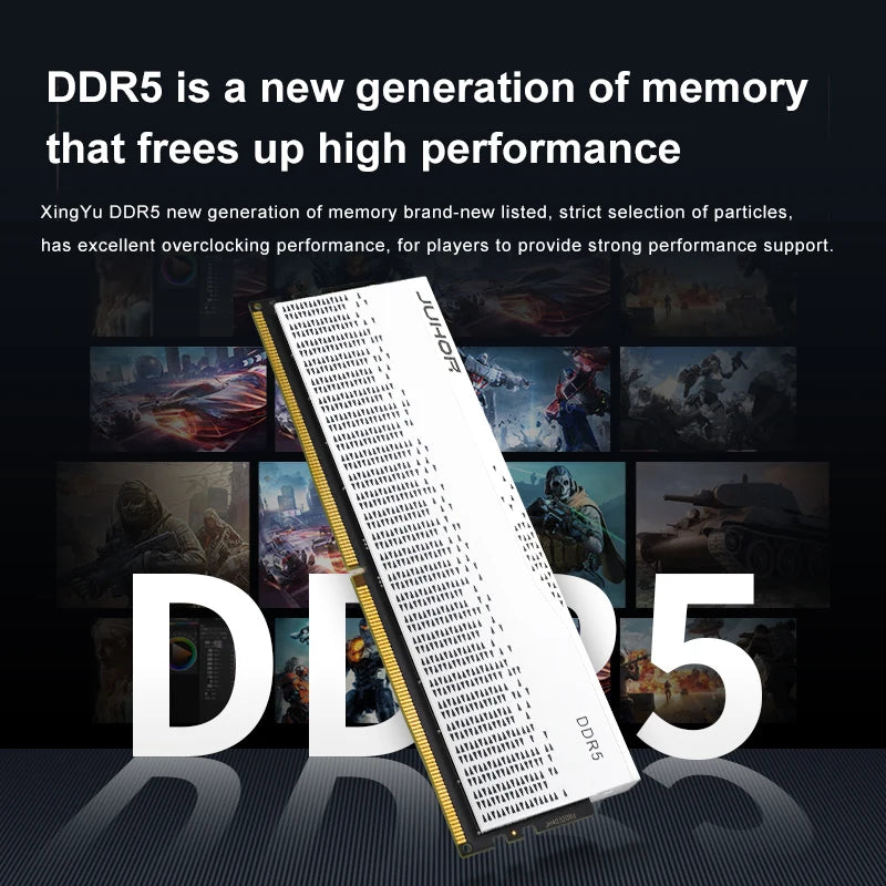 JUHOR DDR5 RAM 16GB 32GB 5600MHz 6000MHz 6400MHz 6800MHz 7200MHz DIY Computer Gaming Desktop Memory