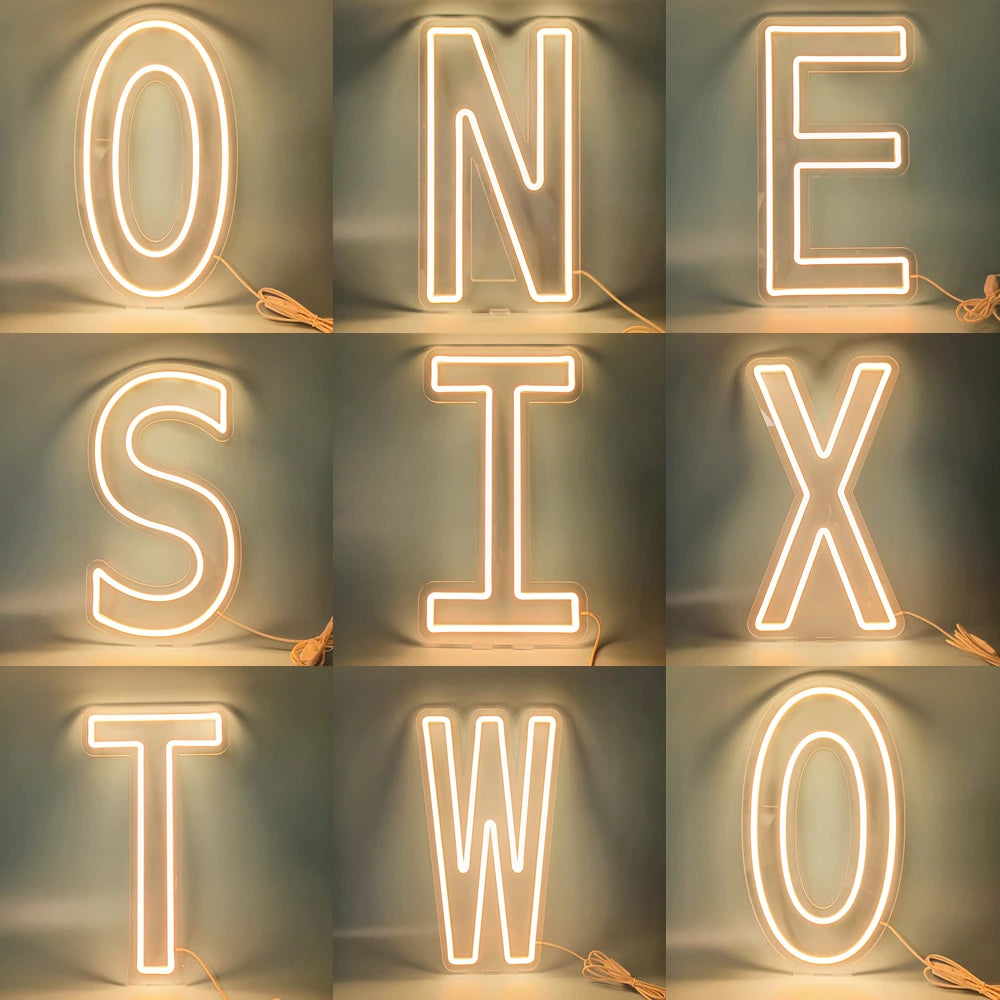 45cm High Stand-Up Neon Letter Sign USB Plug-In Night Light Sweet Alphabet for Wedding Birthday Home Bar Festival Decor