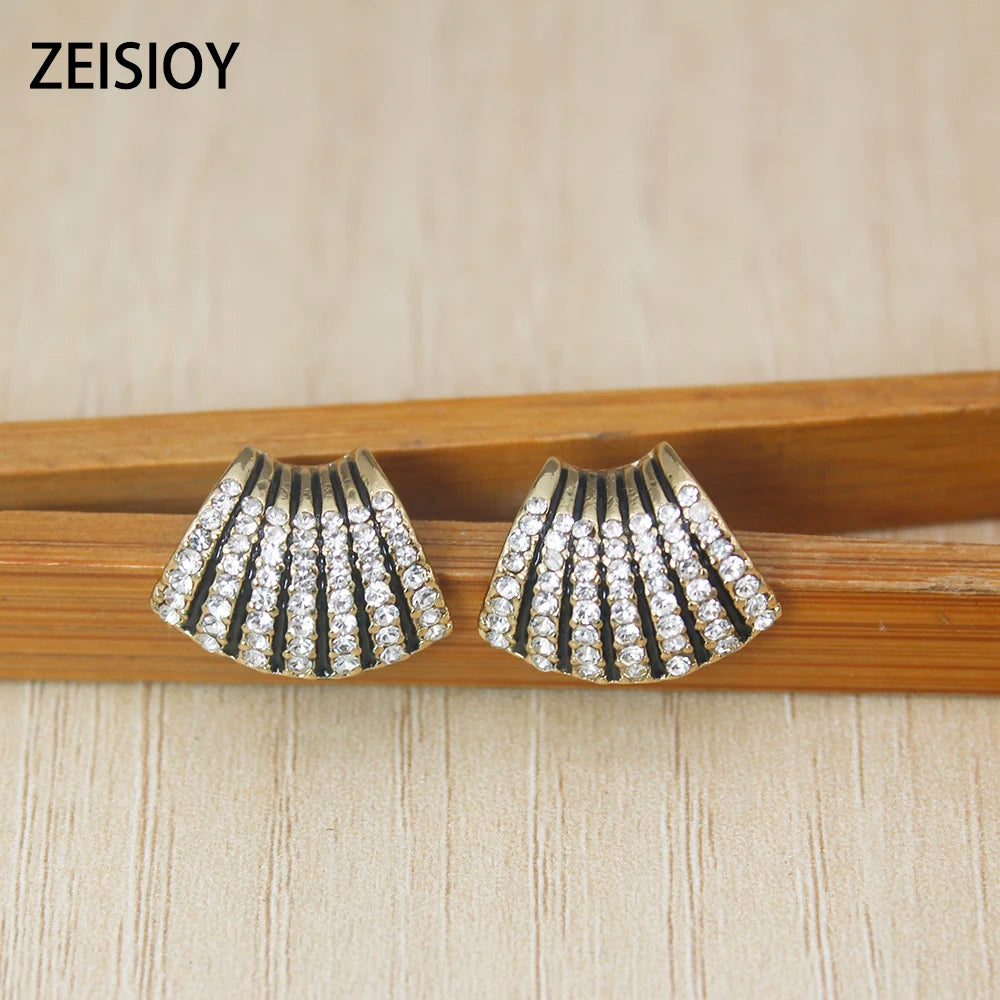 Advanced scallop temperament leopard print new women's earrings