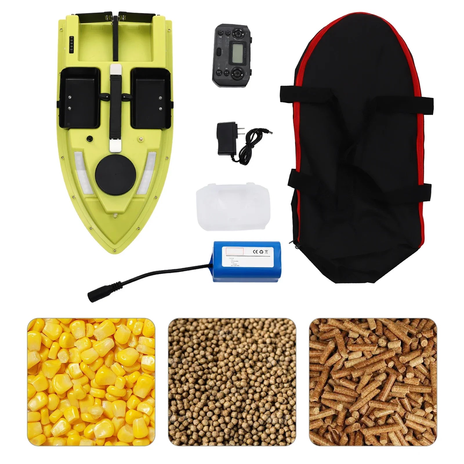 500m/1640.42ft Long-Distance Control Surf Fishing Bait Boat, 5200mAh RC Bait Boat,4.4LBS Loading Capacity,for Lake/Ocean Angling