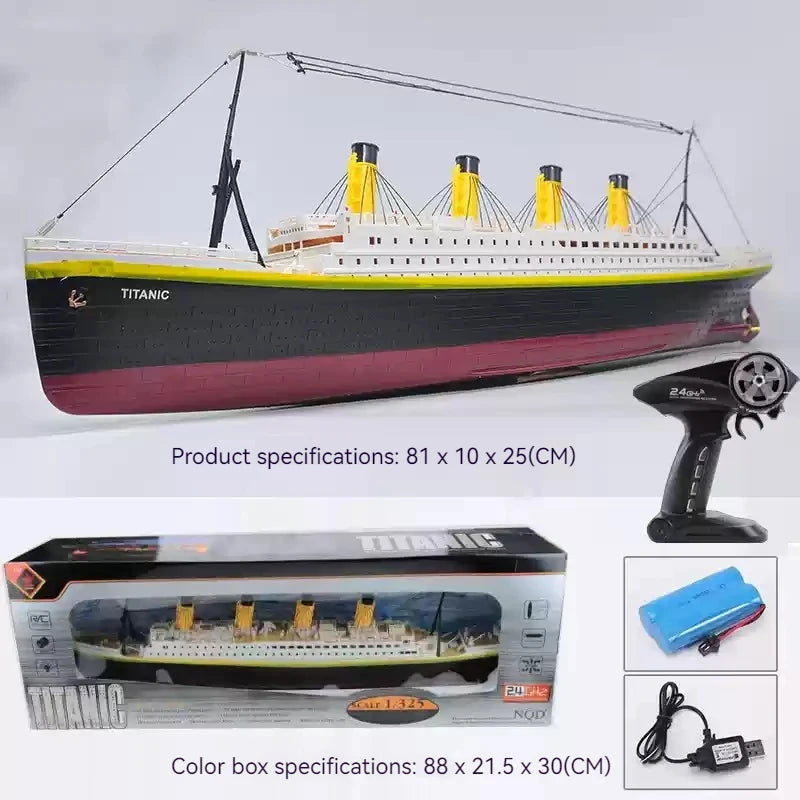 Titanic 81cm Large Remote-Controlled Ship Cruise Ship Speedboat, Water Toy Model, Racing Boat Ornament Electric Toy Boat Gift