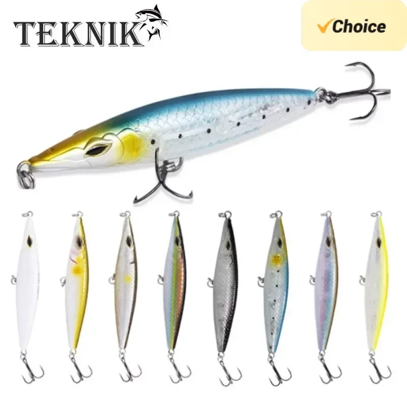 Teknik Fishing Lure 2024 Floating Pencil Bait 90/110/130mm Stickbait Asturias Wobbler Topwater Asturias Lures for seabass bonitos