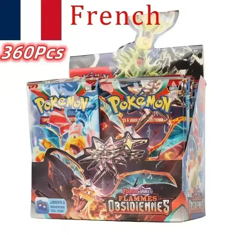 ★360P French Pokémon TCG: Ecarlet & Violet Etsncelles Astral Radiance Obsidian Flames Booster Box Pokemon Cards Game 36 Pack Box