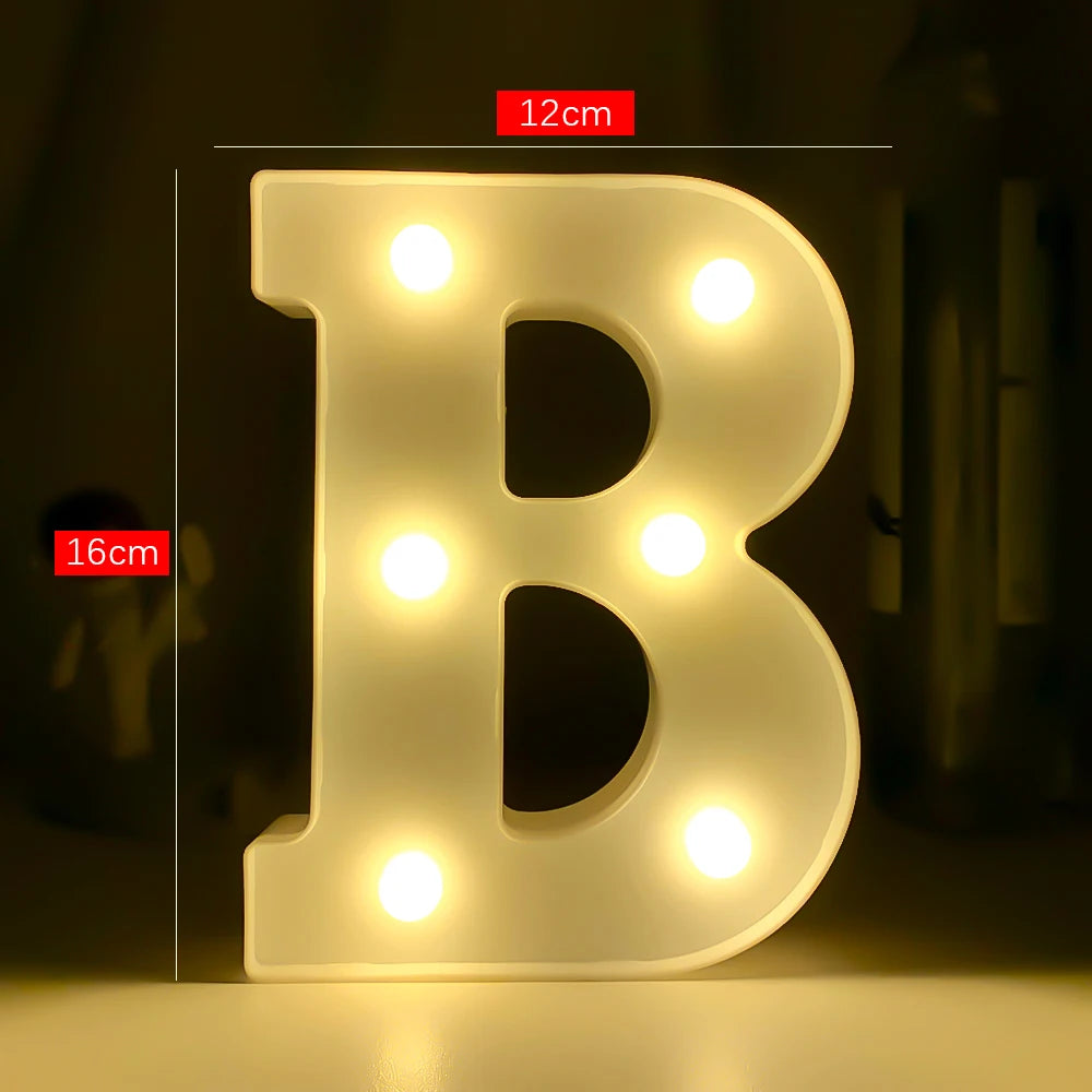 Creative Luminous Digital Number Letter Light AAA Battery Powered Lamp Night Light for Christmas Wedding Birthday Party Decor