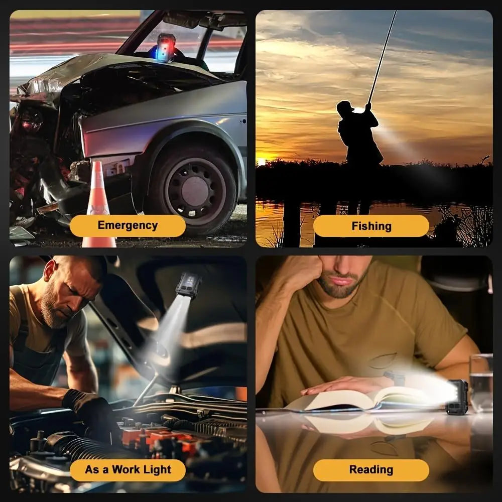 High Power EDC Keychain USB Rechargeable LED Flashlight Tactical Self Defense Torch COB Side Light Waterproof Camping Work Lamp