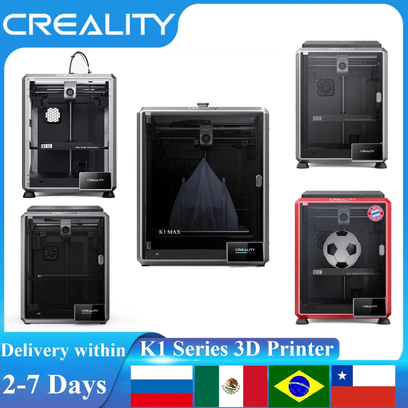 CREALITY K1 MAX K1C K1 SE K1 3D Printer High-Speed ​​Printing Auto Leveling Direct Extruder All Metal FDM K1 Series 3D Printer