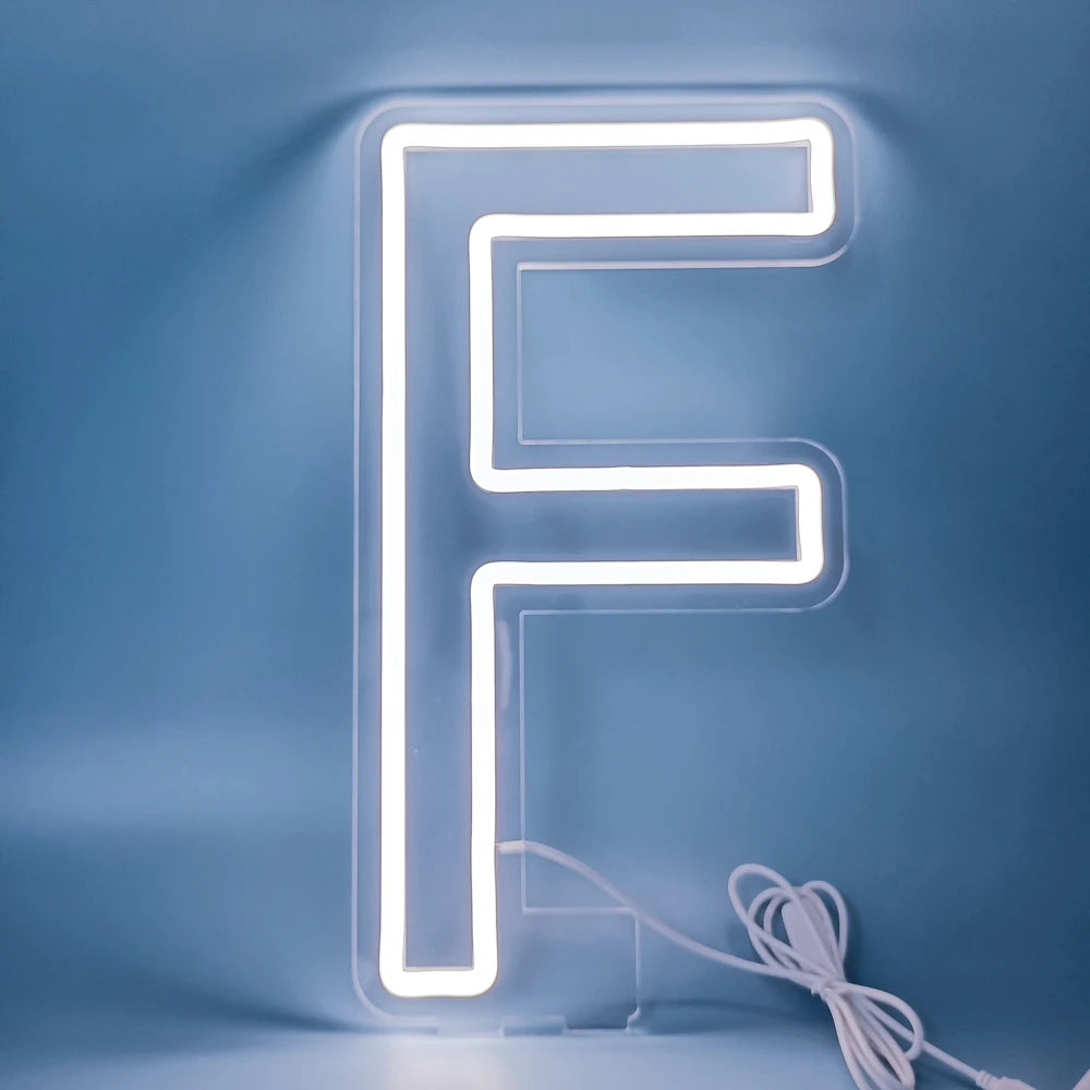 45cm High Stand-Up Neon Letter Sign USB Plug-In Night Light Sweet Alphabet for Wedding Birthday Home Bar Festival Decor