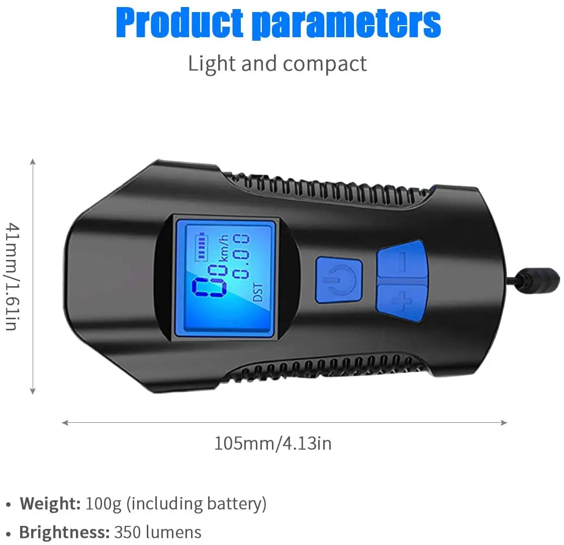 Bike Light Set,Bicycle Headlight with Horn and Speedometer Odometer,USB Rechargeable Bike Front Light and Tail Light