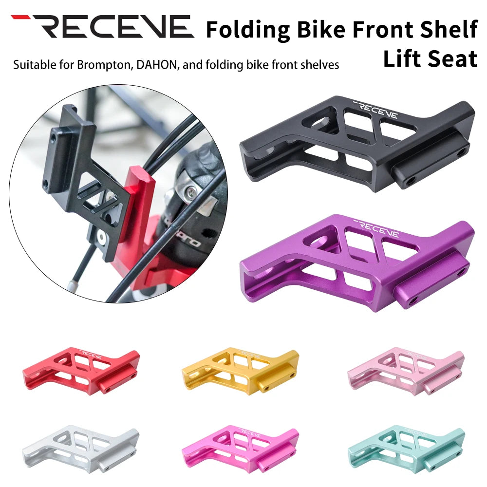 RECEVE Folding Bike Bag Carrier Raise Adapter Bicycle Shelf Extended Seat BMX Front Bag Carrier Rising Mount Holder For Brompton