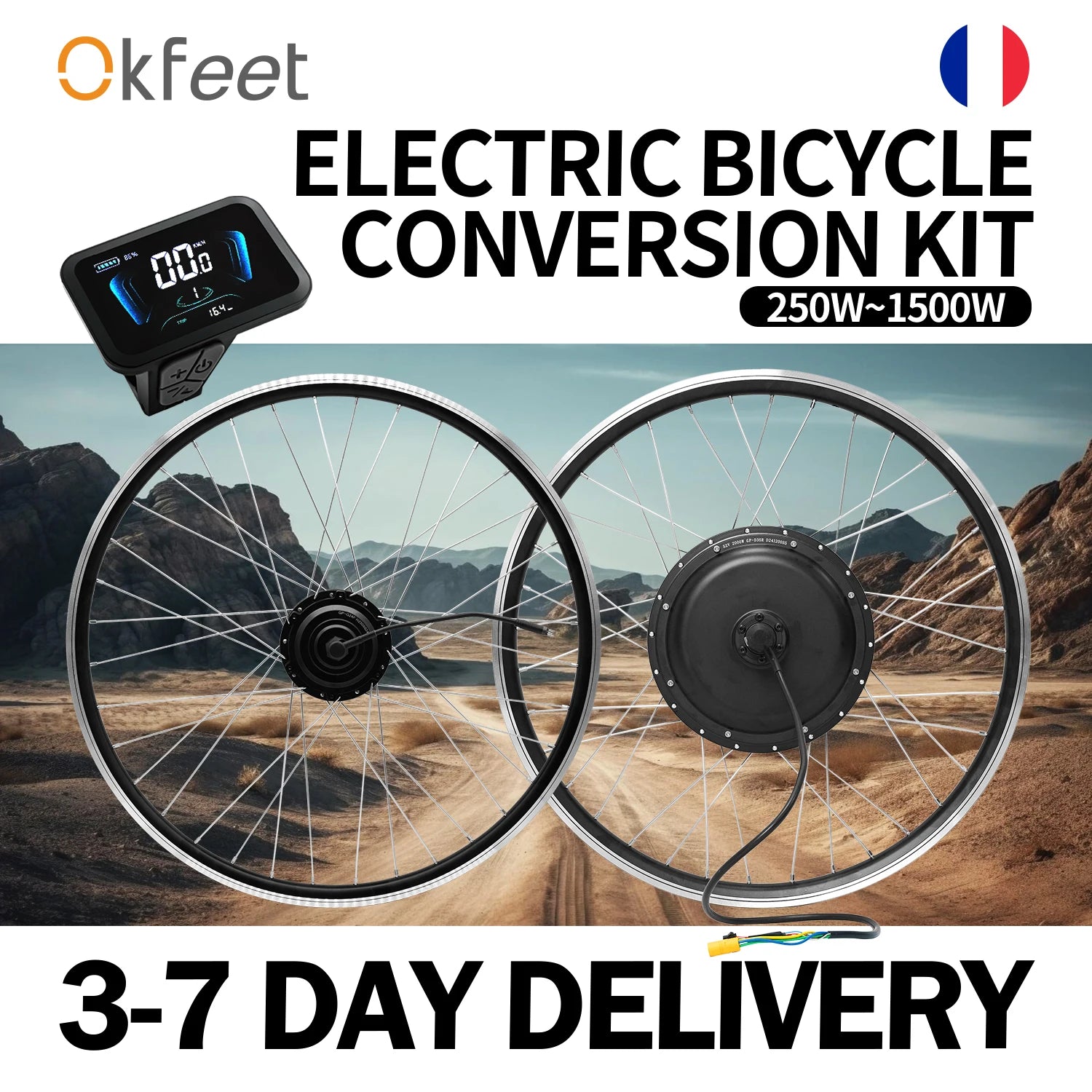 E Bike Conversion Kit 48V 1500W 1000W 36V 250W 500W Front Rear e-bike E Bike Wheel Hub Motor Electric Bicycle