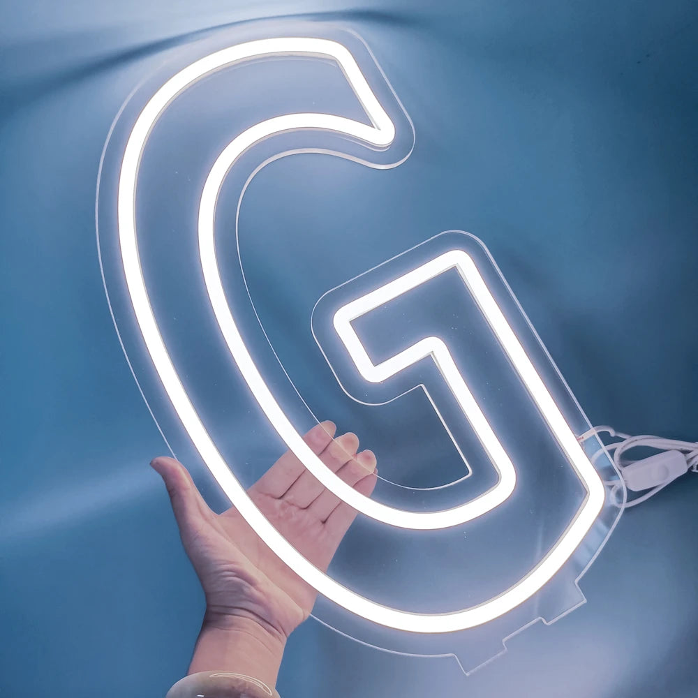 45cm High Stand-Up Neon Letter Sign USB Plug-In Night Light Sweet Alphabet for Wedding Birthday Home Bar Festival Decor