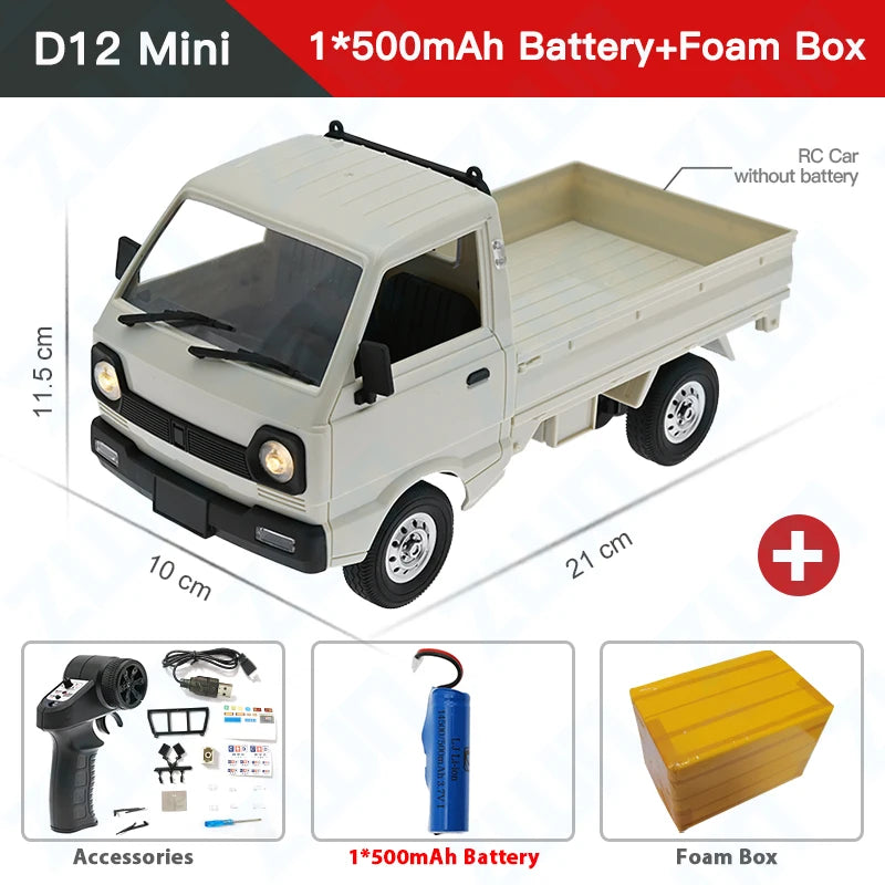 WPL D12 1:10/1:16 RC CAR Simulation Drift Climbing Truck LED Light Haul Cargo Remote Control Electric Toys For Children