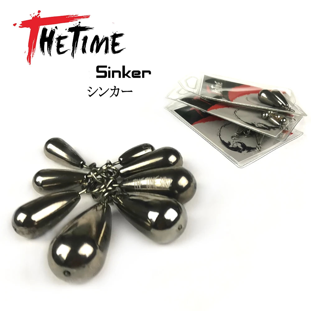 THETIME 1.8-21g Drop Shot Fishing Sinker Weights Soft Lure Free Rig Hook Connector line Sinkers For Bass Fishing Accessories
