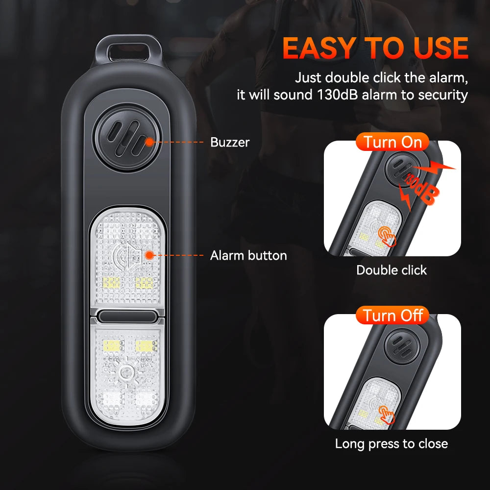 Wsdcam Rechargeable Keychain Alarm for Women Self Defense Alarm with LED Light 130 dB Loud SOS Emergency Safety Alert Device