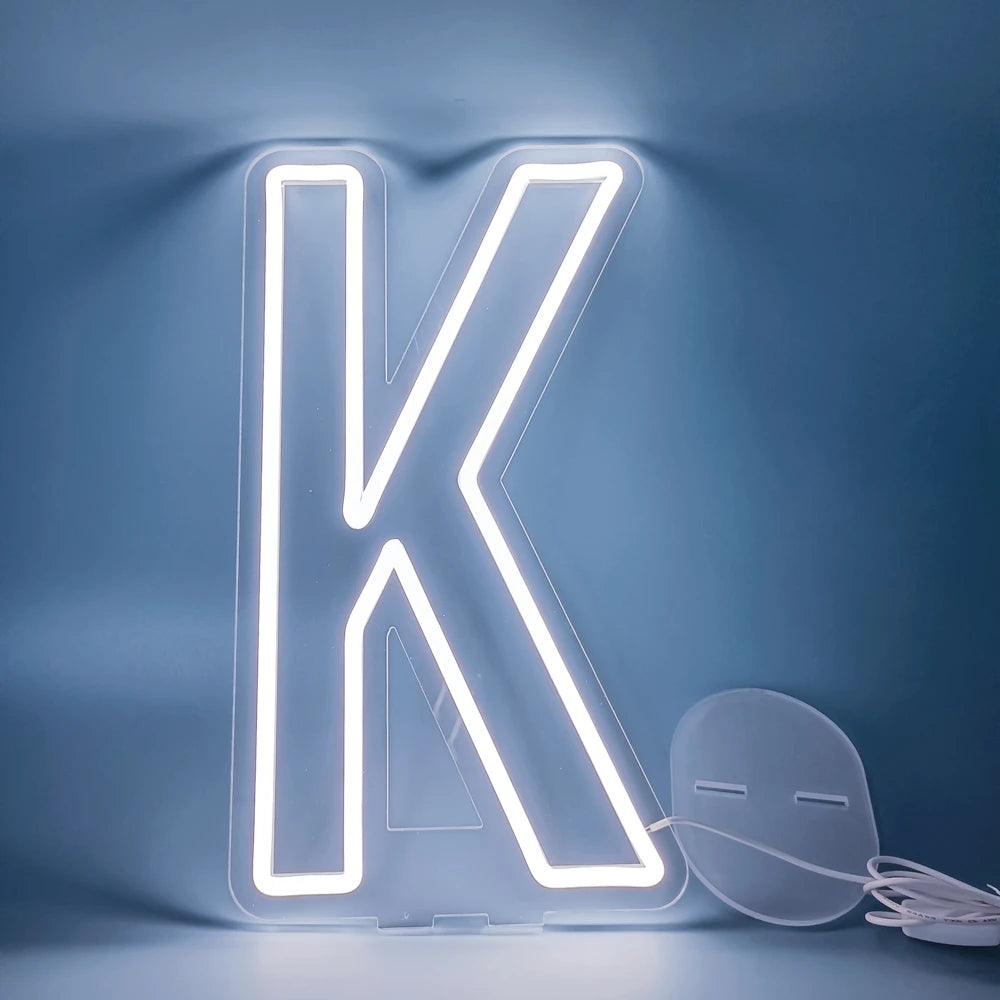 45cm High Stand-Up Neon Letter Sign USB Plug-In Night Light Sweet Alphabet for Wedding Birthday Home Bar Festival Decor