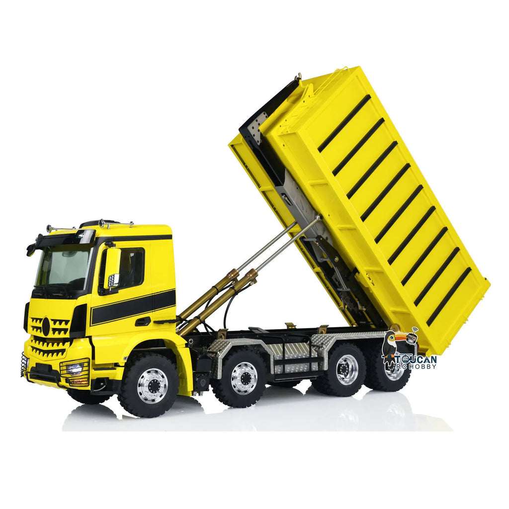 8x8 LESU 3363 1/14 Hydraulic RC Dumper Truck Metal Roll On/Off Tipper Waste Bin Car RTR I6S Light Sound System RC Toys Model