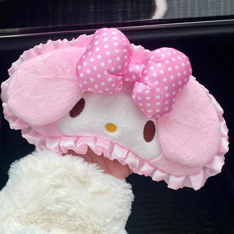 Kawaii Pink 3D Hello Kitty Eye Mask Japanese Cute Charm Winter Blackout Eye Mask Birthday Gift Melody Sleep Eye Mask
