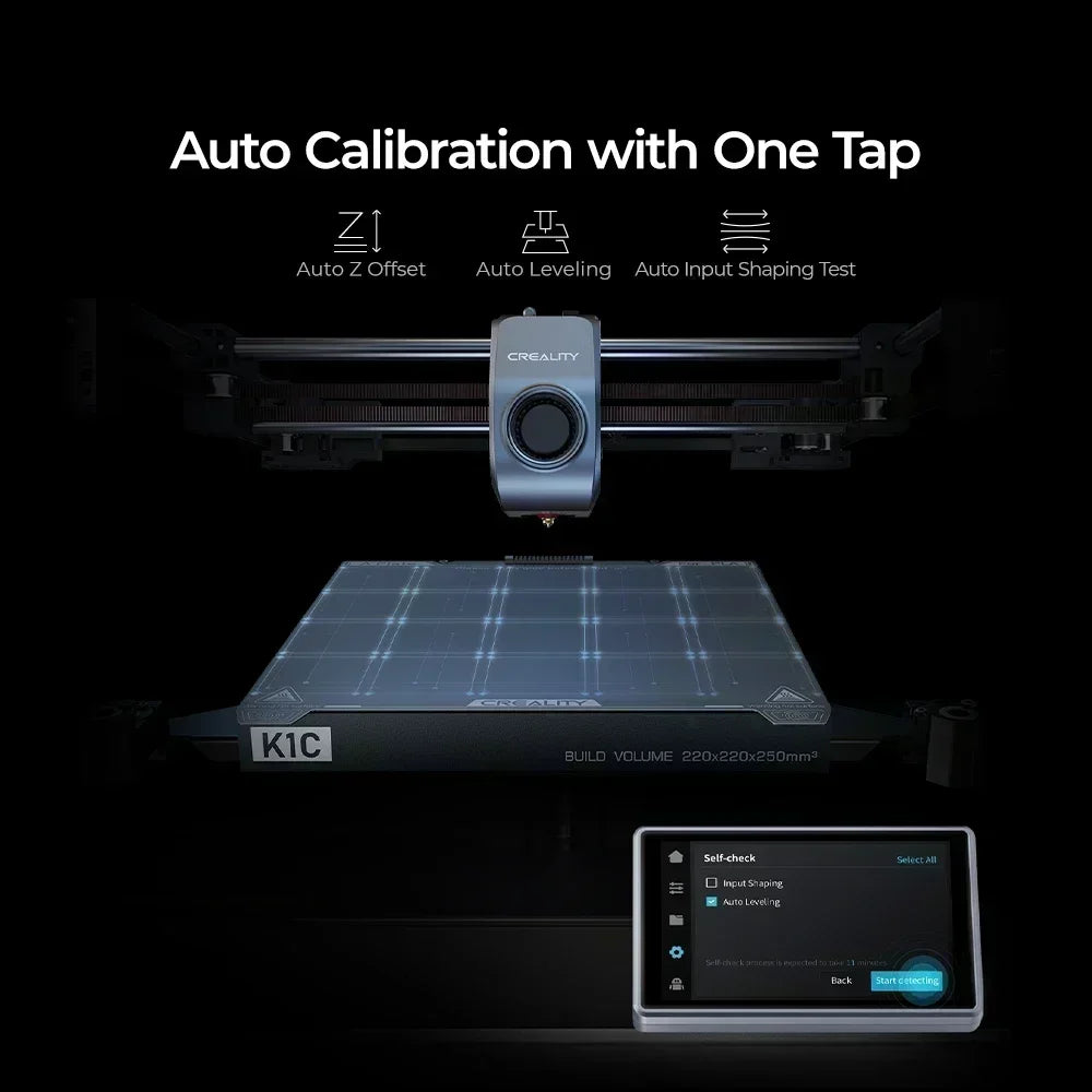 CREALITY K1C 3D Printer 600mm/S Speed ​​with AI Camera Printing Stable Frame Auto Leveling Dual Fan Direct Cooling Drive Extruder