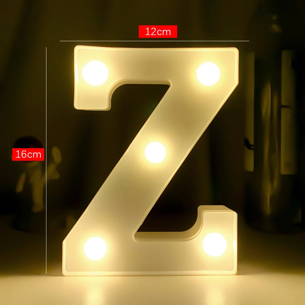 Creative Luminous Digital Number Letter Light AAA Battery Powered Lamp Night Light for Christmas Wedding Birthday Party Decor