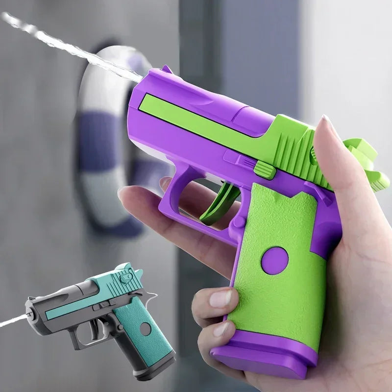 Hot Mini Desert Eagle Mechanical Continuous Firing Water Gun Small Pistol Summer Outdoor Beach Poor Toy Shoot Water Gun for Kids