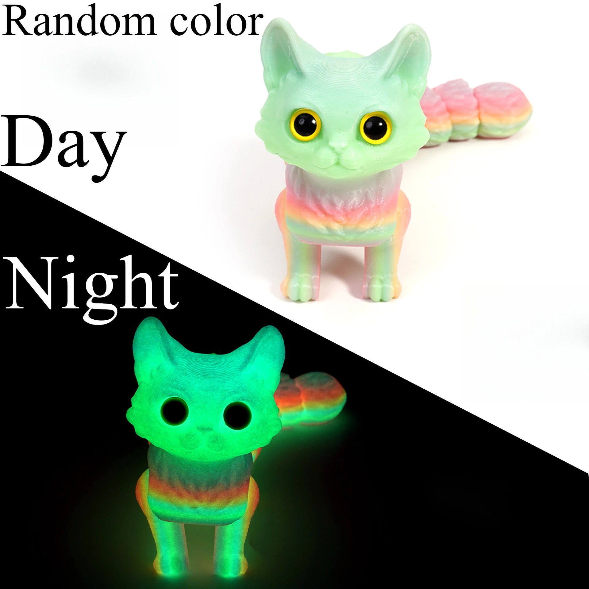 3D Printed Cute Cats Tail Joint Movable Kawaii Kitten Ornament Room Decor Car Decorations Desktop Decorations Gifts To Friends