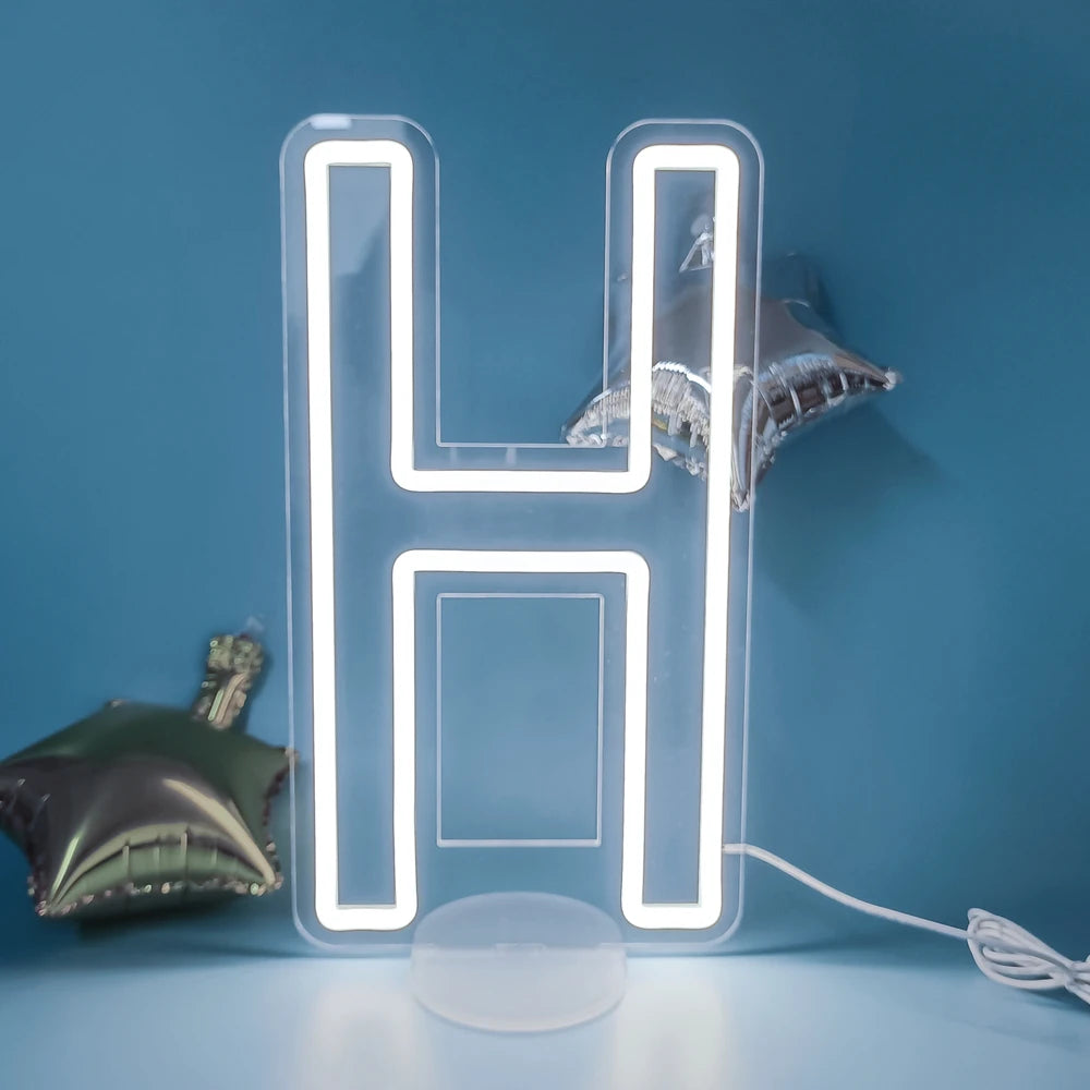 45cm High Stand-Up Neon Letter Sign USB Plug-In Night Light Sweet Alphabet for Wedding Birthday Home Bar Festival Decor
