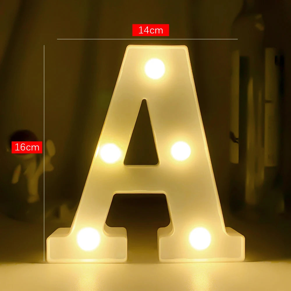 Creative Luminous Digital Number Letter Light AAA Battery Powered Lamp Night Light for Christmas Wedding Birthday Party Decor