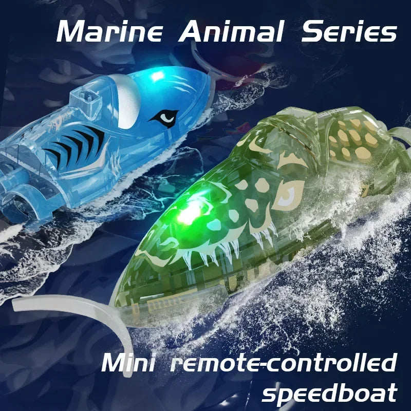 Rc Stunt Ship with Ball RC Shark Toy 2.4G Water Playing Remote Control Boat High Speed ​​Pushing Play Toys for Boys Kid Xmas Gifts