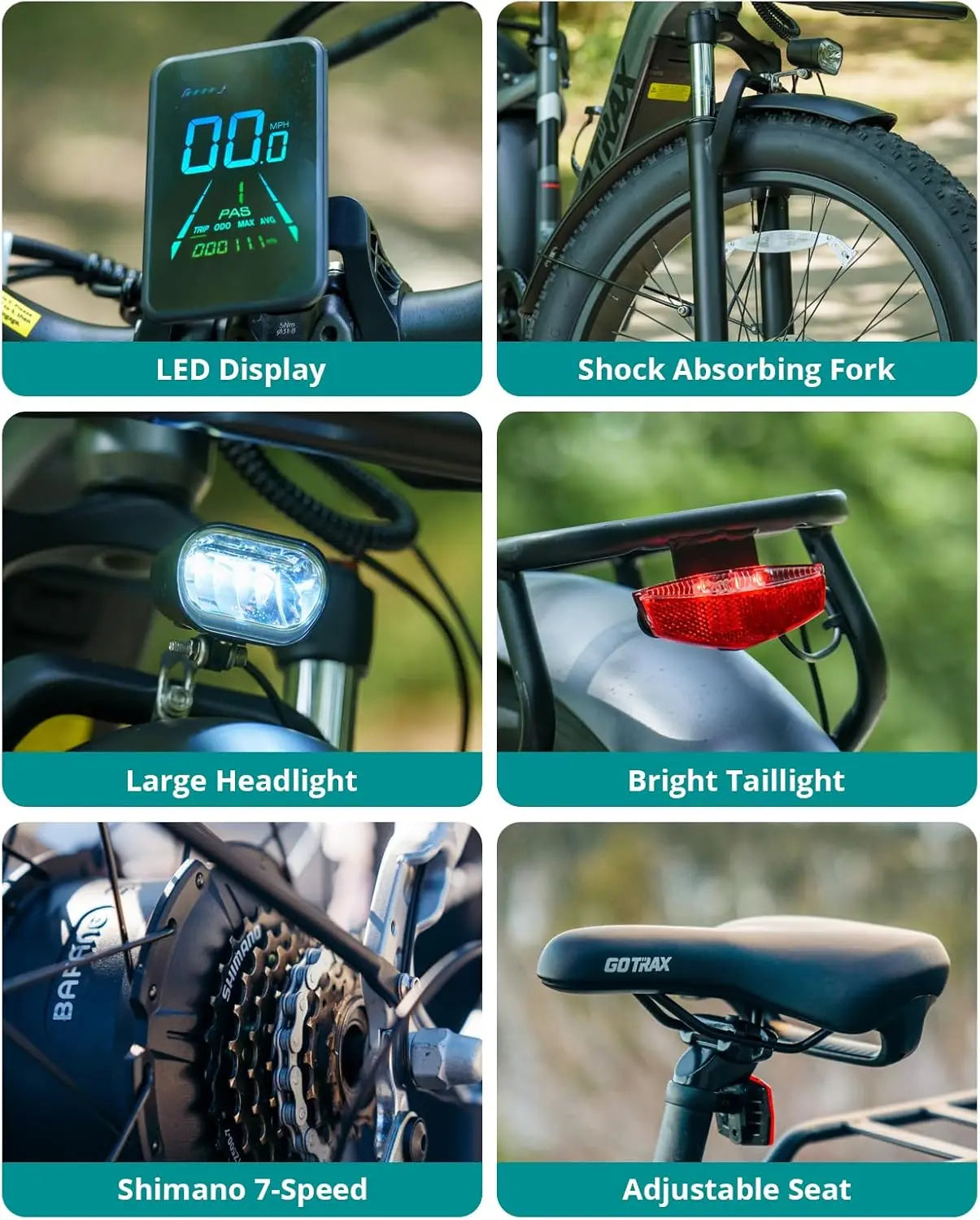 20" Folding Electric Bike with 40Miles (Pedal-assist1) by 48V Battery, 20Mph Power by Peak 500W, Adult Electric Bicycle