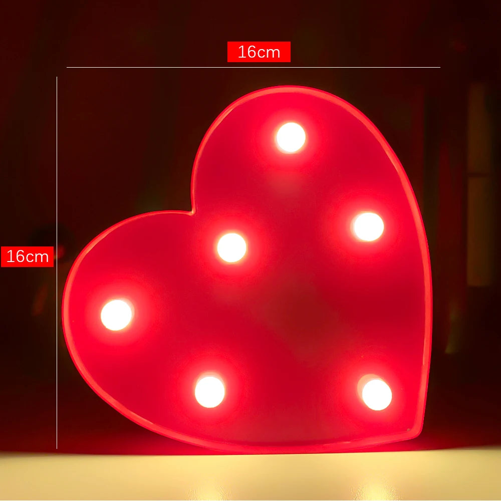 Creative Luminous Digital Number Letter Light AAA Battery Powered Lamp Night Light for Christmas Wedding Birthday Party Decor