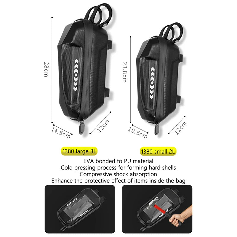 Bicycle Bag EVA Hard Shell Rainproof Bike Tool Bag Cycling Frame Bag Mtb Accessories 2L 3L Electric Scooter Front Bag Waterproof