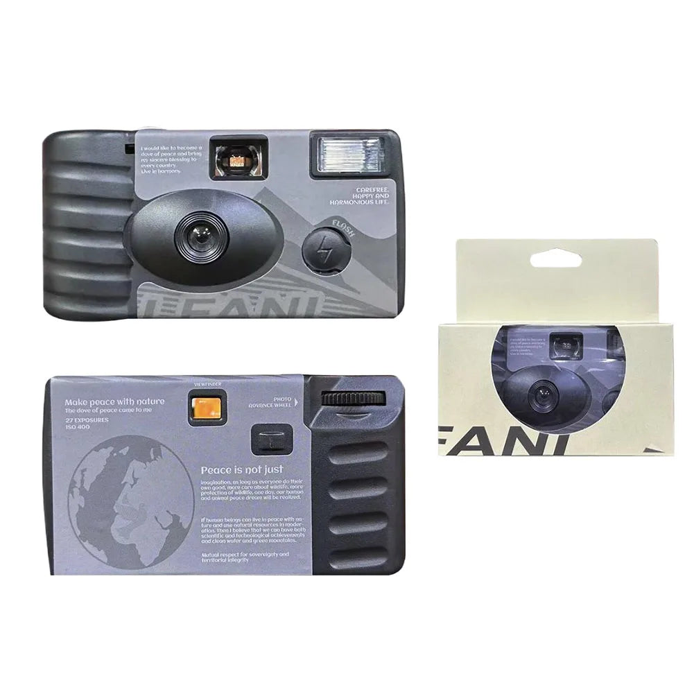 35mm Disposable Film Camera Built-in Flash One Time Use Camera 27 Photos Retro Camera for Birthday Parties