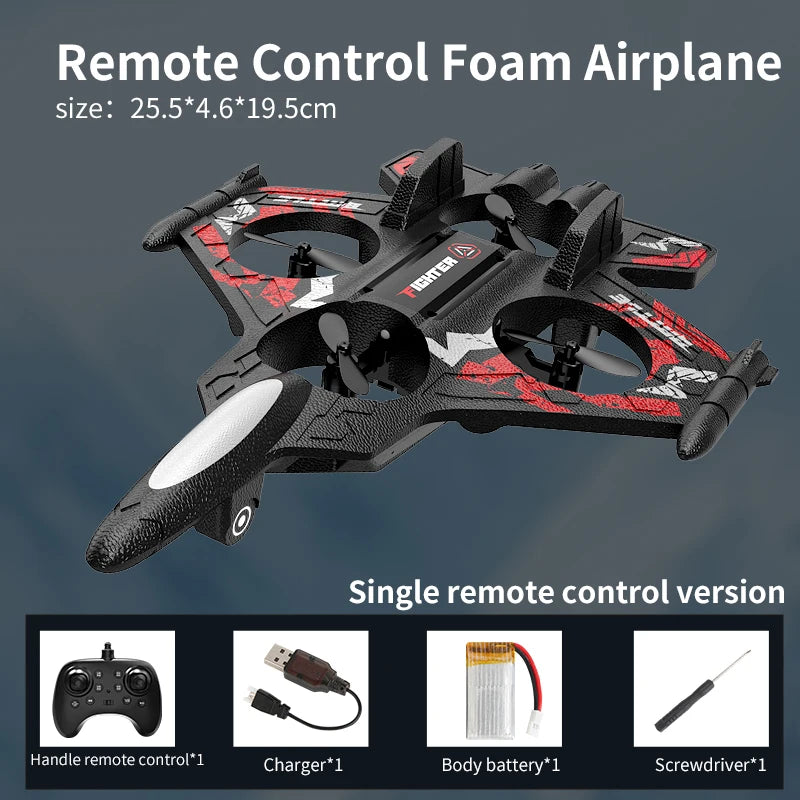 DWI 2025 D20S RC Plane Avoid Obstacles 2.4G Remote Control Aircraft EPP Foam Fighter with Gravity Sensing for Boys Kids gifts