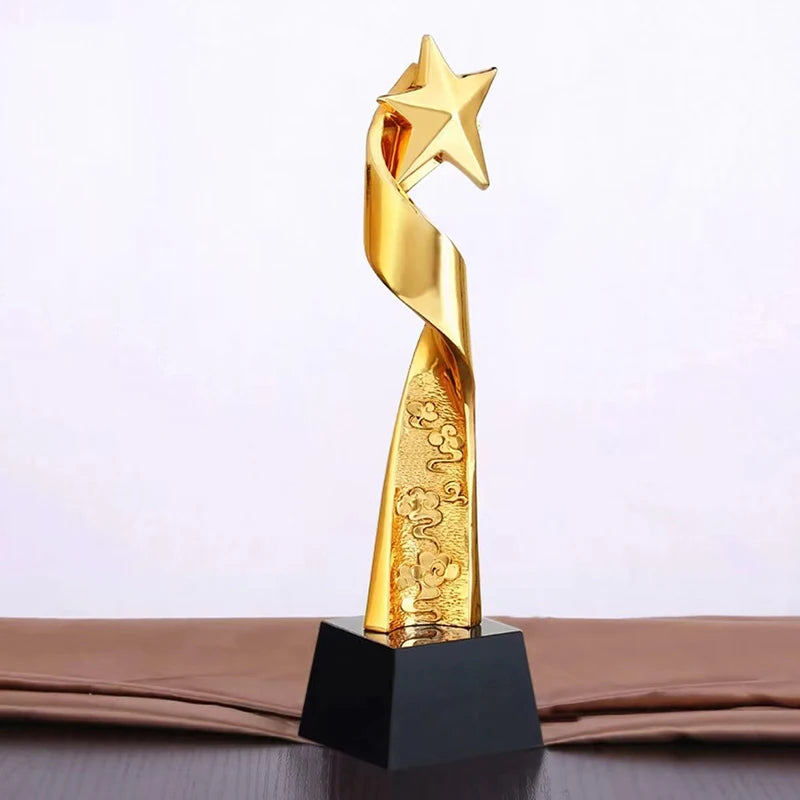 Free Customized Obsidian Crystal Pentacle Trophy Personalized Engraving Character Event Souvenir Award Company Competition Gifts