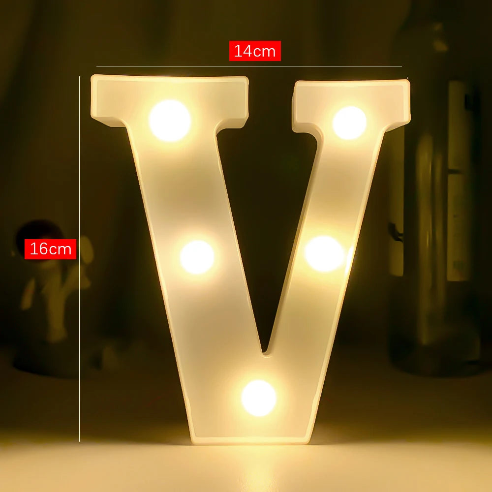 Creative Luminous Digital Number Letter Light AAA Battery Powered Lamp Night Light for Christmas Wedding Birthday Party Decor