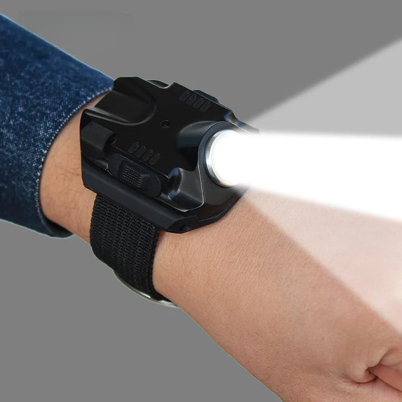 Wrist Lamp Flashlight with Built-in Rechargeable Battery Strong Light Highlighting Flashlight Outdoor Camping Supplies Lighting