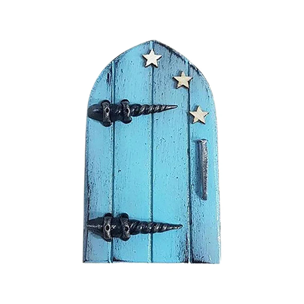 Elf Fairy Door Miniature Garden Tree Doors Miniature Yard Art Wooden Sculptures Mini Home Garden Doors Christmas Decoration