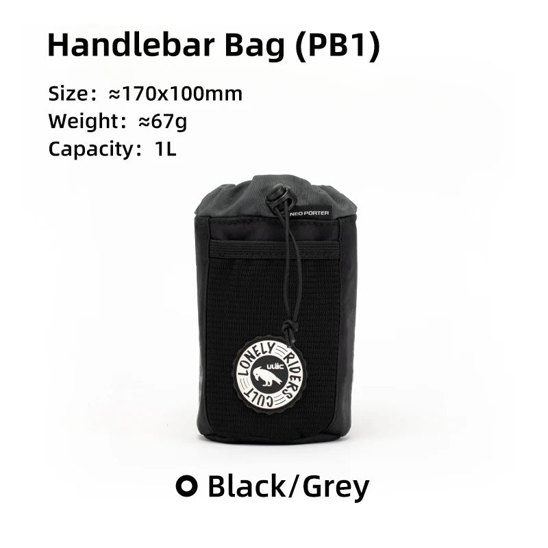ULAC Bike Handlebar Stem Bag 1L/2.2L C-HOLD Bag Water Bottle Cycling Bags Bicycle Tools Storage Pouch Riding Touring Commuting