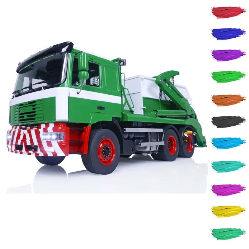 1/14 Hydraulic RC Dump Truck VL18U F2000 Skip Loader Trucks Swing Arm Toucan Painted Finished Loaded Sound Light Car THZH1576