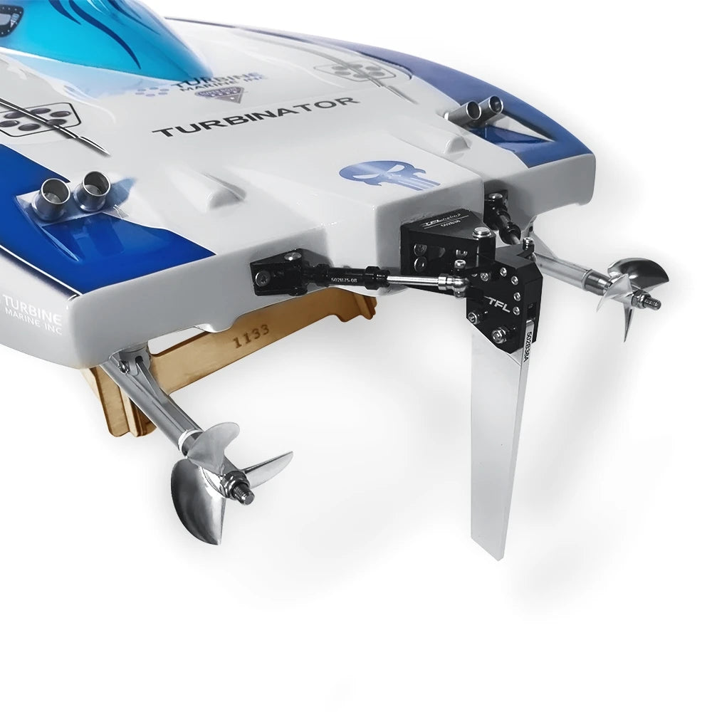 TFL Blue-White 1133 Pagani Zonda Fiberglass Catamaran Electric RC Racing Boat w/ Twin 4082 Motor / 160A ESC Speed Up to 100KM/H