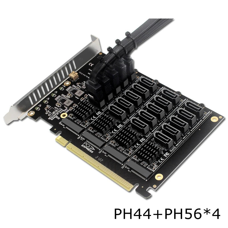 PCIE X16 NVME M.2 RAID Expansion Card PCI-E To SATA 20 Ports JMB585 Chip Adapter Card For ASUS Hyper M.2X16