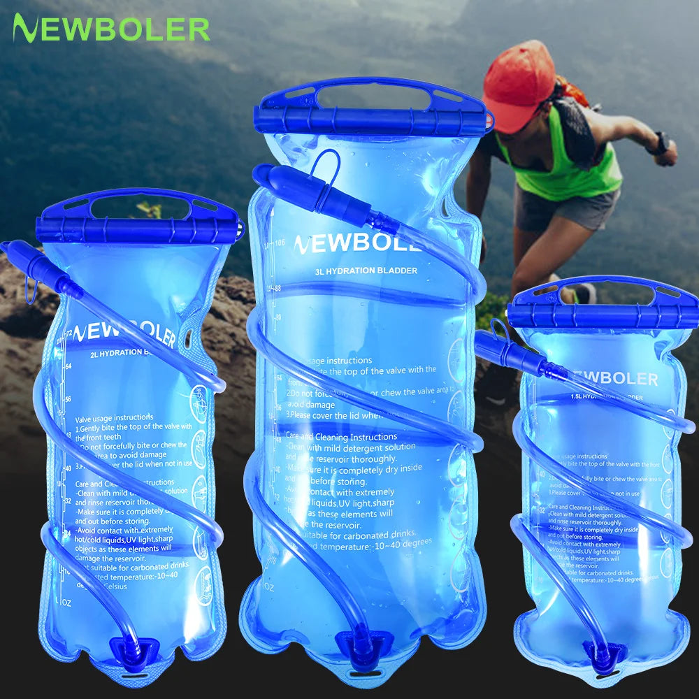 NEWBOLER Water Bag Reservoir Water Replenishment Bag Storage Bag without Bisphenol 1.5L 2L 3L Running Sports Tank Backpack