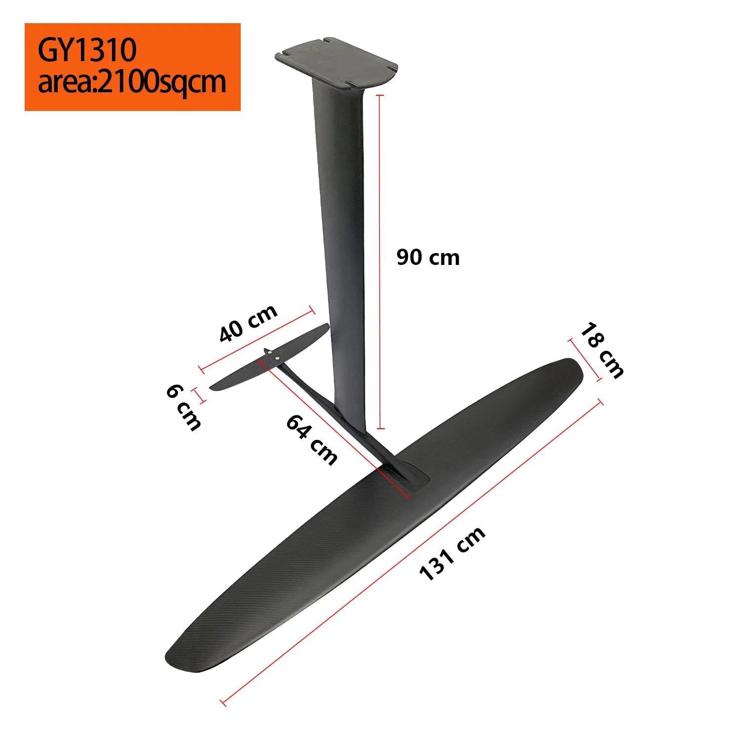 Beginner Outdoor Hydrofoil GY1310 2100sqcm 90cm Surf Carbon Mast Carbon Fiber Surf Foil Water Sports Kitesurfing Outdoor