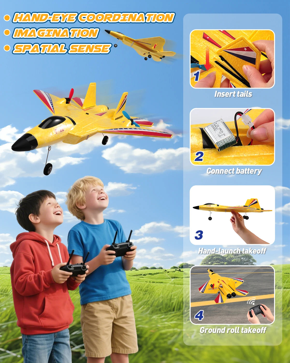 F22 Raptor RC Plane 2.4G 2CH RC Foam Flying Model Glider With LED Lights Remote Control Foam Fighter Airplane Toys for Children