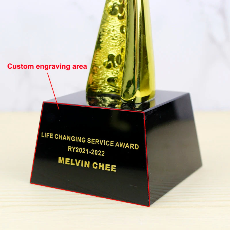 Free Customized Obsidian Crystal Pentacle Trophy Personalized Engraving Character Event Souvenir Award Company Competition Gifts