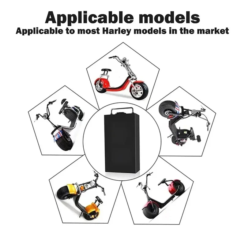 60V 20-60Ah Electric Motorcycle Li-ion Battery Pack 2000W For Harley Two Wheel Foldable Citycoco Electric Scooter,Free Charger*;
