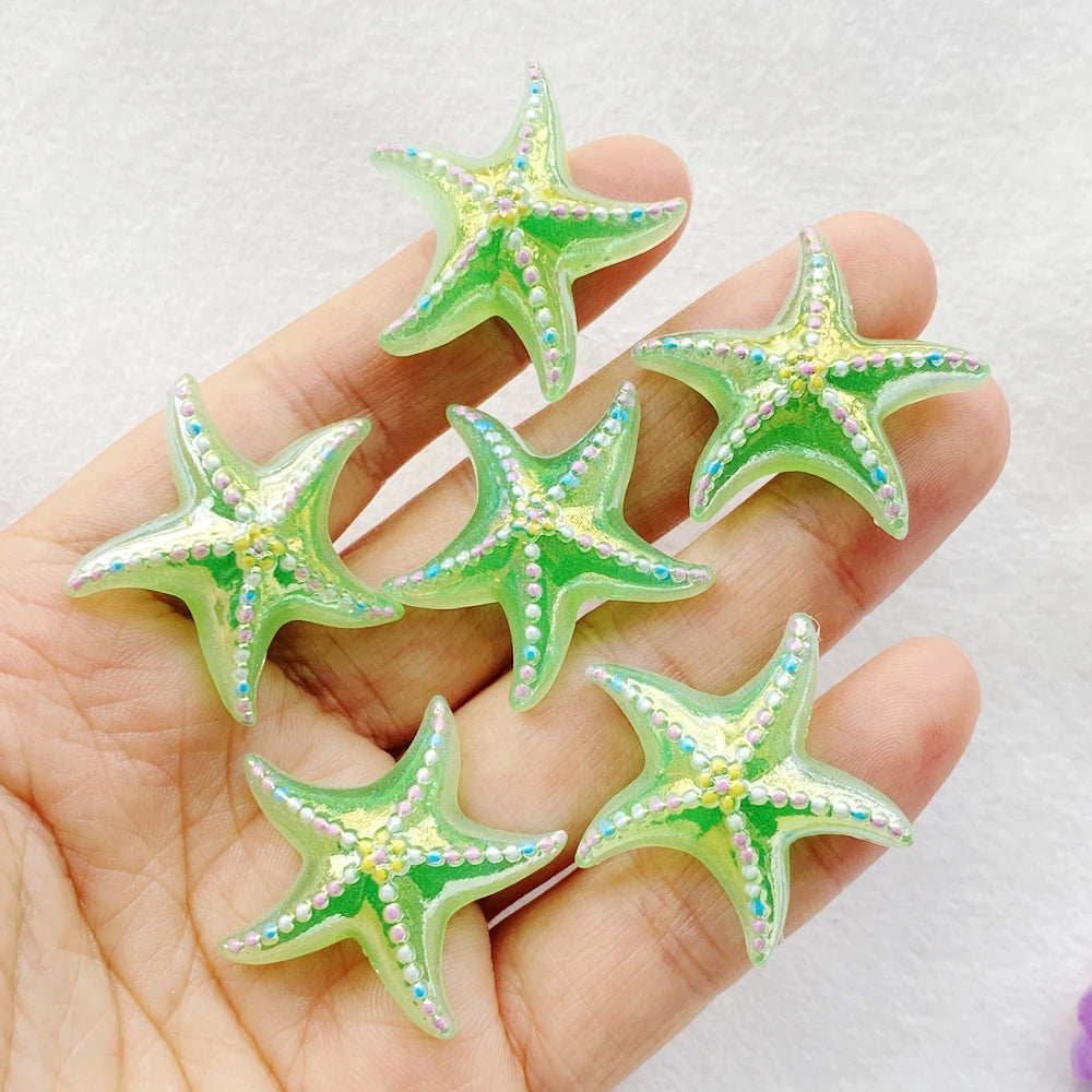 10Pcs New Cute Resin Cartoon Shell, Starfish Series Flat Back Scrapbooking DIY Jewelry Craft Decoration Accessories